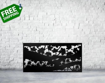 Steel Maple wind panel Privacy Panel, Metal Privacy Screen, Fence, Decorative Panel, Wall Art,