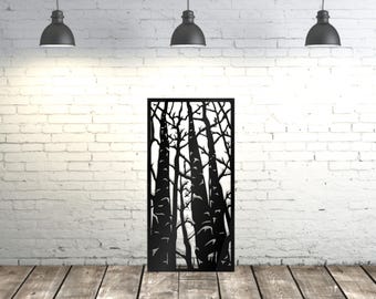 Decorative Aluminum Privacy Panel, Fence, Decorative Panel, Wall Art, Garden Panel, Abstract Trees Panel Metal Privacy Screen