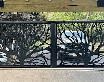 Aluminum panel, aluminum will not rust. Tree Panel, Metal Privacy Screen, Fence, Decorative Panel, Wall Art,