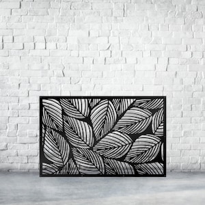 Birch leaves, privacy screen indoor, metal screen panel, metal decorative panel, Decorative Panel, Wall Art