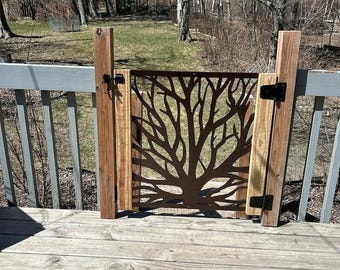 Metal Garden Fence Privacy Screen Decorative Aluminum Outdoor Fence Panel Modern Design Tree Trunk Panel