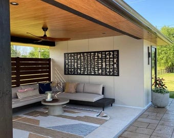 Aluminum Decor Panel Yard Decoration, Double square Aluminum Decorative Panel Outdoor Garden Privacy Screen Yard Art,