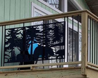 Wildlife Scenery, metal sculpture options, aluminum privacy screen, garden sculpture, indoor panel, balcony railing panel gift