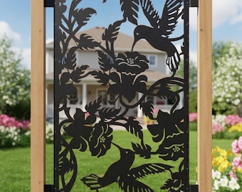 Hummingbird Panel, Metal Privacy Screen Hummingbird, Outdoor Decorative Panel, Indoor Living Screen, Aluminum Decor Panel Gift