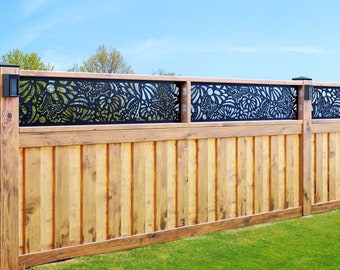Aluminum Fence Toppers Metal Decorative Panels, Laser Cut Arts, Butterfly Black and White Metal Privacy Screen,  gift Outdoor Privacy