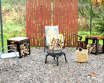 Modern Home Decor, Corten Steel Wall Decor, Large Metal Panels, Privacy Fence or Outdoor Privacy, Oversized DecorOutdoor Metal Wall Art