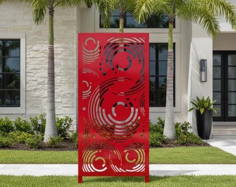 Semi-circle Privacy Panel, Aluminum Decorative Screen, Outdoor Metal Privacy Screen, Indoor Home Decor, Living Privacy