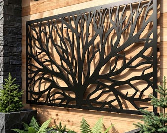 Aluminum Decor Panel Gift Privacy Screen Metal Privacy Tree Panel, Fence Decorative Panel, Wall Art, Christmas Gift