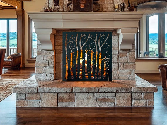 HOMCOM 3-Panel Folding Fireplace Screen For Wood Burning With Double Doors, Home Heavy Duty Steel Fire Spark Guard, 47.25" X 31", Black - View #4