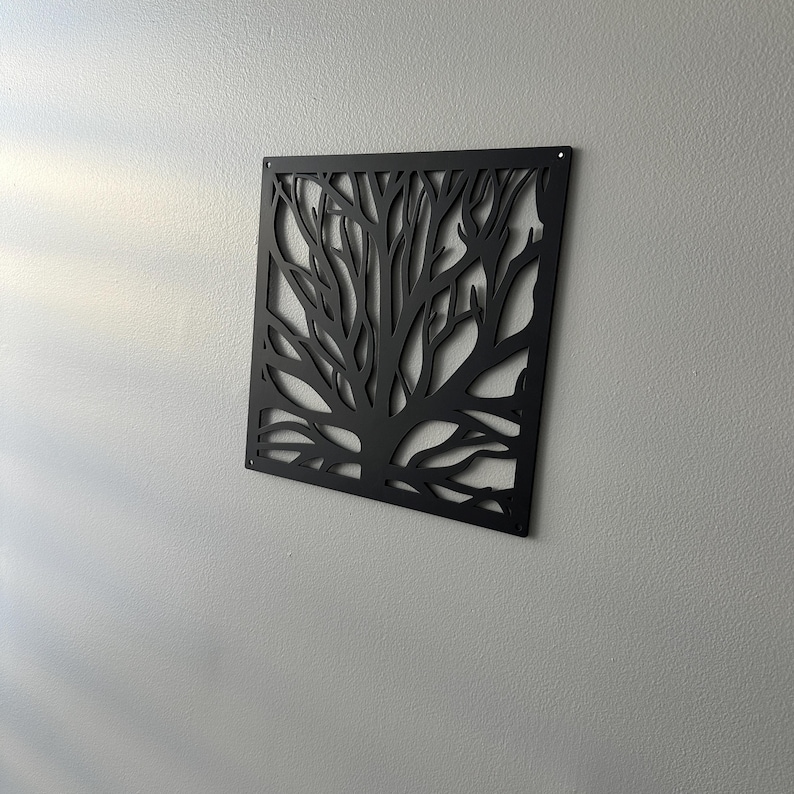 Aluminum Tree Branch Panel Wall Art Rustic Home Decor Nature Inspired