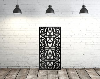 Custom Designed Metal Panel, Privacy Screen Metal Garden Fence, Classic flow privacy panel, Lasercutarts, Metal Privacy Screen