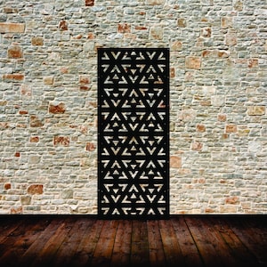 Aluminum Metal Privacy Screen/Laser Cut Decorative Privacy Panel/ Modern Triangular Privacy Panel Outdoor/Indoor Living Metal Privacy Screen
