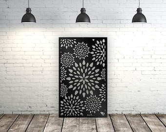 Aluminum Decor Panel Home Decor Metal Privacy Screen Room Divider Chrysanthemum Flower Panel Metal Privacy Screen,  Privacy