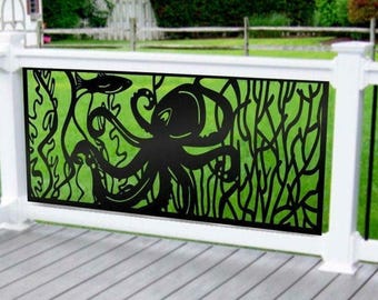 Octopus Decorative Panels, metal privacy screen, fence panel, fence privacy screen, decorative screen, garden privacy, metal garden indoor
