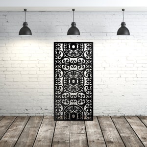 Aluminum panel with patterns | Metal Laser Cut Screen  Sculpture | Decor Light | Wall Art,
