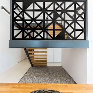 Trinity Panel Metal Privacy Screen, Decorative Outdoor Garden Fence Art, Black Wall Art Decor, Modern Home Decor