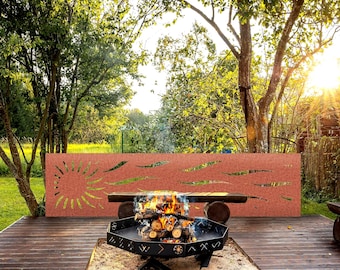 Corten Steel Fence Topper, Balcony & Deck Panel, Custom Metal Screen, Rusted Privacy Panel, Weathering Steel Decor