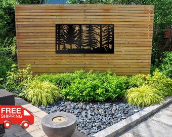 Privacy Screen Decorative Panel Outdoor Garden Fence forest panel Metal Privacy Screen,