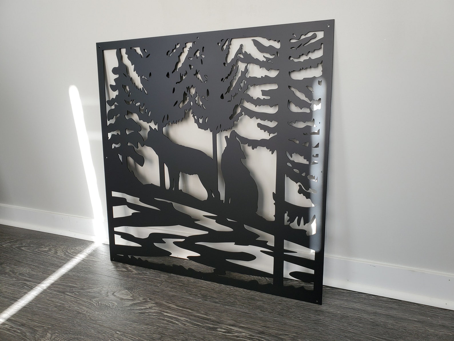 Aluminum Wolf Metal Wolf Art Metal Wolf Panel Wildlife Etsy