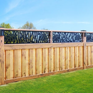 Aluminum Turtle Fence Topper, Metal Railing Panel, Balcony, Deck Panel,Fence, Custom Order, Privacy Screen Staircase Railings,Balcony Panels