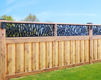 Aluminum Turtle Fence Topper, Metal Railing Panel, Balcony, Deck Panel,Fence, Custom Order, Privacy Screen Staircase Railings,Balcony Panels