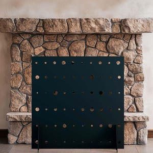 Comet Fireplace Screen, Freestanding Metal Fire Screen, Modern Fire Pit Cover, Decorative Fireplace Safety Screen