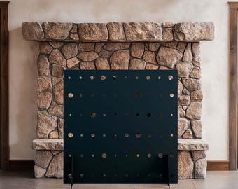 Comet Fireplace Screen, Freestanding Metal Fire Screen, Modern Fire Pit Cover, Decorative Fireplace Safety Screen