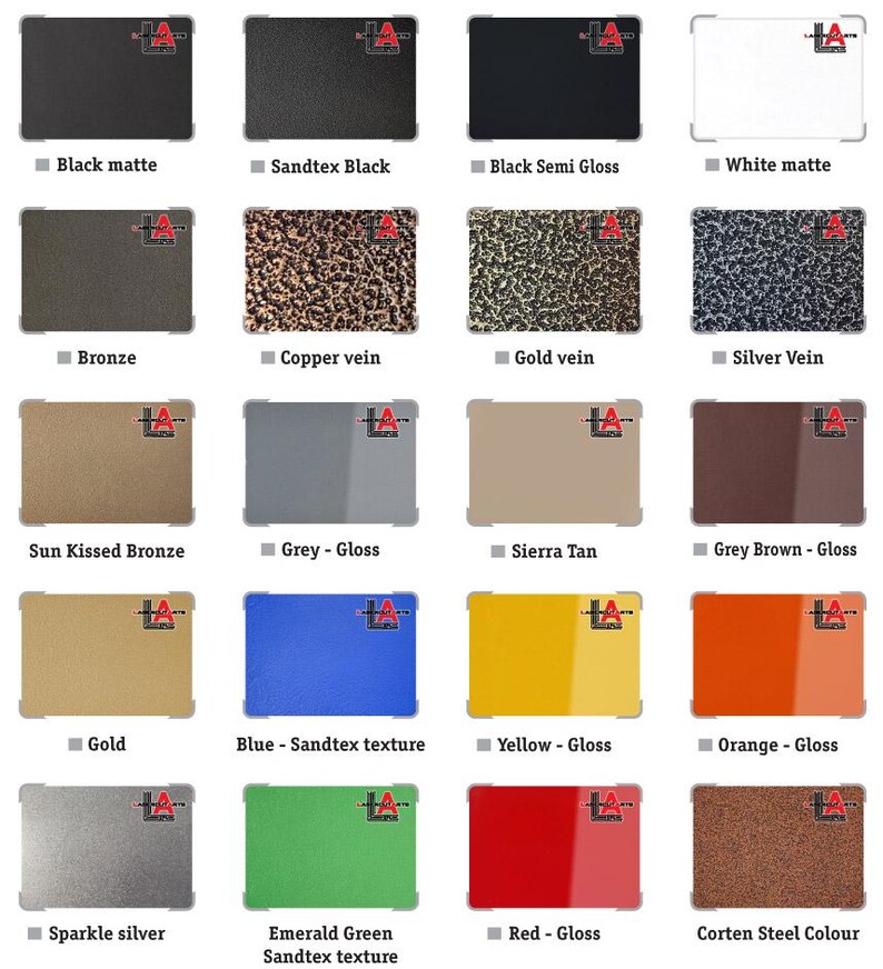 the different colors of glass and metal