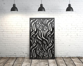 Aluminum Decor Panel, Metal privacy screen decorative panel, Waves privacy panel Outdoor/Indoor Living Metal Privacy Screen,