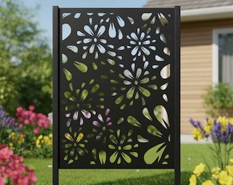 Metal Privacy Panel, Aluminum Decor Panel, Flower Sparks Outdoor/Indoor Panel, Home Decor, Railings