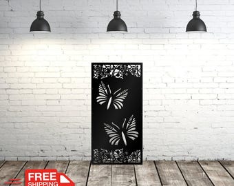 Decorative Metal Garden Screens, Butterflies privacy panel Outdoor/Indoor Living Metal Privacy Screen,