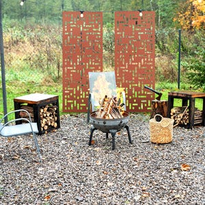 Rusted Corten Metal Panel Inserts, Decorative Privacy Screens for Home or Garden, Custom Steel Wall Art for Indoors or Outdoors