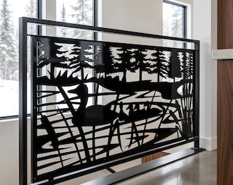 Duck Laser Cut Metal Panel, Aluminum Fence Panel, Hunter Gift Outdoor, Marsh Wildlife Screen,  Wetland