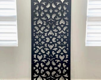 READY TO SHIP Classy design! 24"W x 60"H x 1/8" Metal fence panel, aluminum privacy screen, privacy screen indoor, metal screen panel