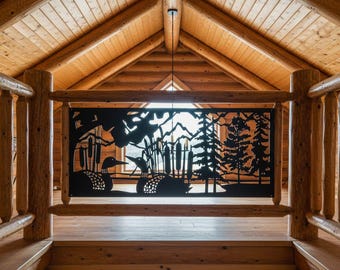 Loon Metal Privacy Screen, Lake House Decor, Cottage Dock Railing, Water Bird Art, Garden Fence Insert