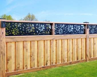 Aluminum Fence Topper Metal Fence Panels, Metal Fencing, Fence Toppers Metal Decorative Panels, Hibiscus Metal Privacy Screen,mothers Day
