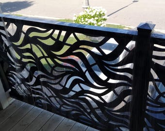 Aluminum Decor Panel , Railings Outdoor Metal Wall Panels / Waves privacy panel Outdoor/Indoor Living Metal Privacy Screen,