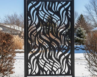 Metal Wall Panels Aluminum, Outdoor Romance Panel, Waves Privacy Screen, Indoor Living, Metal Decor, Home Privacy,