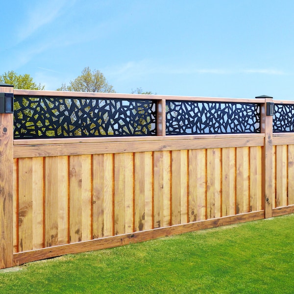 Aluminum Fence Topper Balcony Insert, fencing trellis fence topper metal, Deck Panel, Privacy Screen Staircase Railings,