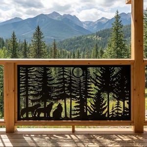 Wolf Metal Privacy Panel , Howling Wolf Screen, Garden Fence Panel, Wilderness Decor, Custom Gate Insert