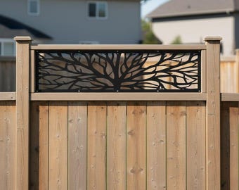 Aluminum Fence Topper Tree Trunk Insert, Fencing Trellis, Metal Fence Topper, Deck Panel, Privacy Screen, Staircase Railings