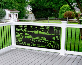 Privacy Panel - Metal Sculpture - Aluminum Privacy Screen -  Duck family panel  Outdoor/Indoor Living,