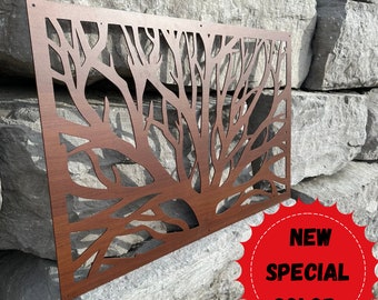 Wooden Aluminum Tree Trunk Panel, Aluminum panel, aluminum will not rust. Metal Privacy Screen, Fence,Decorative Panel,Wall Art Tree of Life