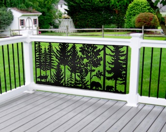 Mothers Day, Veranda or terrace fencing - Turkey and Bear Panels Outdoor/Indoor Living Metal Privacy Screen,