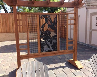 Humming Bird Patio Privacy Panel, Steel Fence Screen, Deck Insert