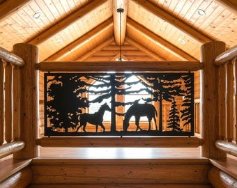 Wild Mustang Metal Art, Horse Lover Gift, Large Outdoor Privacy Screen, 1/8 Thick Aluminum Panel, Farmhouse Wall Decor