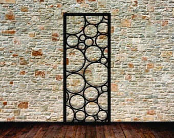 Aluminum Decor Panel Laser Cut Decorative Panels - Big Circles Privacy Panel Outdoor/Indoor Living Metal Privacy Screen,