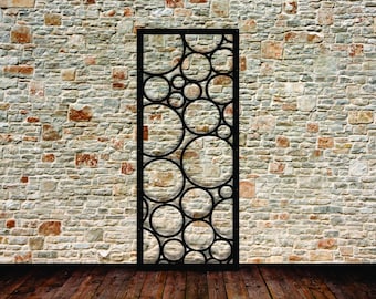 Aluminum Decor Panel Laser Cut Decorative Panels - Big Circles Privacy Panel Outdoor/Indoor Living Metal Privacy Screen,