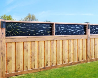 Aluminum Fence Topper Balcony, Deck Panel, Custom Order, Balcony Panels, Metal Fencing, Sun Rays Metal Privacy Screen,