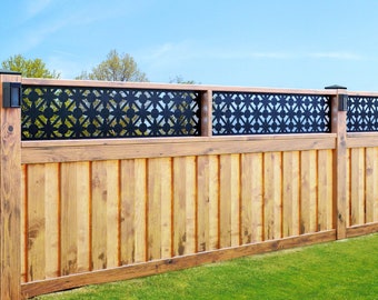 Aluminum Fence Toppers Panel, Fence Toppers Metal Decorative Panels, Laser Cut Arts, Black and White Metal Privacy Screens,
